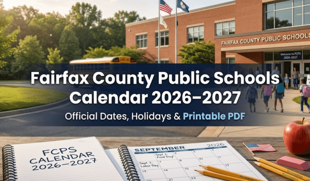 Fairfax County Public Schools Calendar 2026-2027 Printable PDF