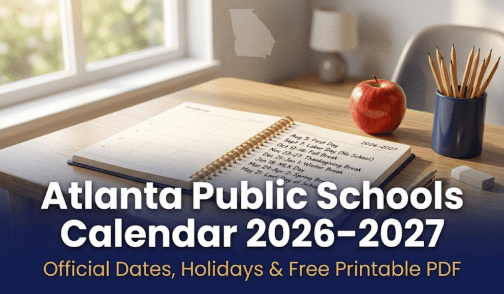 Atlanta Public Schools Calendar 2026-2027 Printable PDF