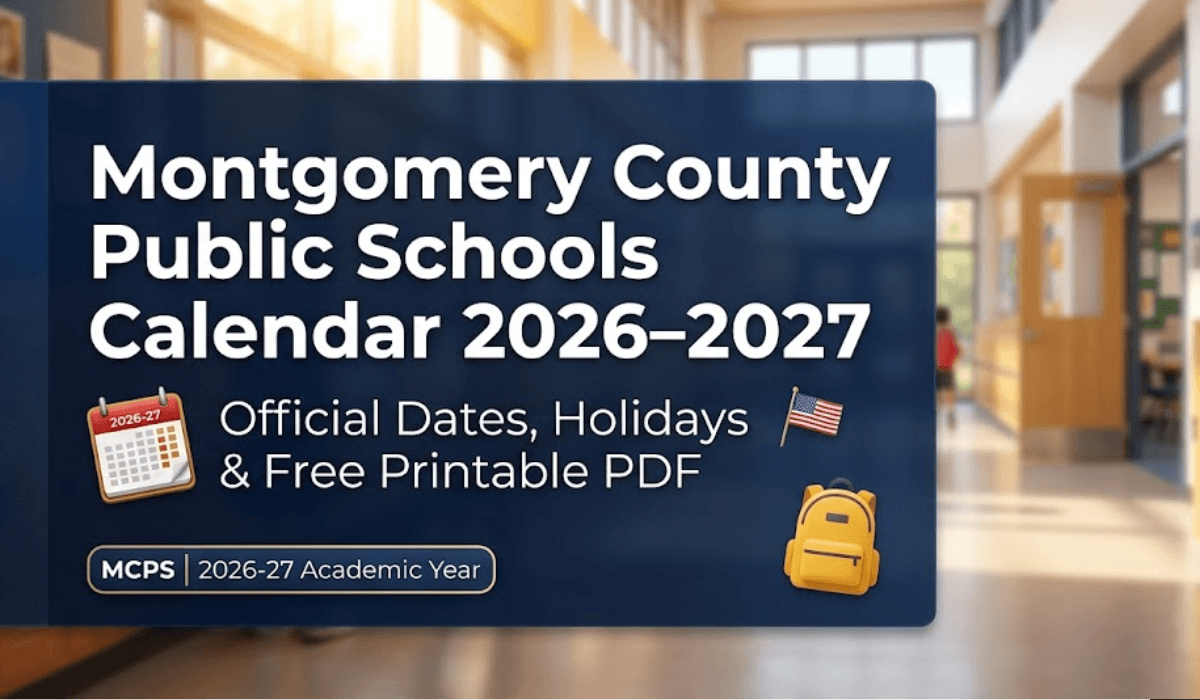 Montgomery County Public Schools Calendar 2026-2027 Printable PDF