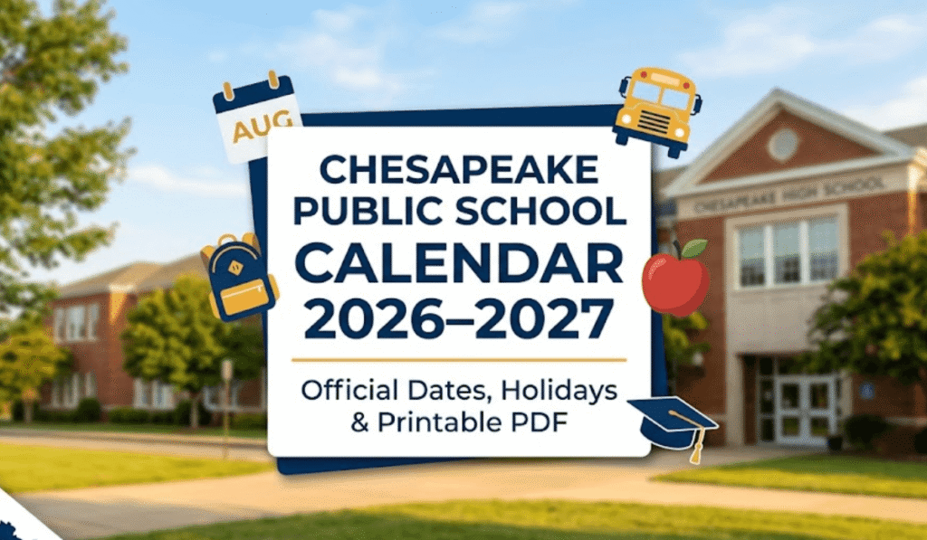 Chesapeake Public School Calendar 2026-2027 | Printable PDF