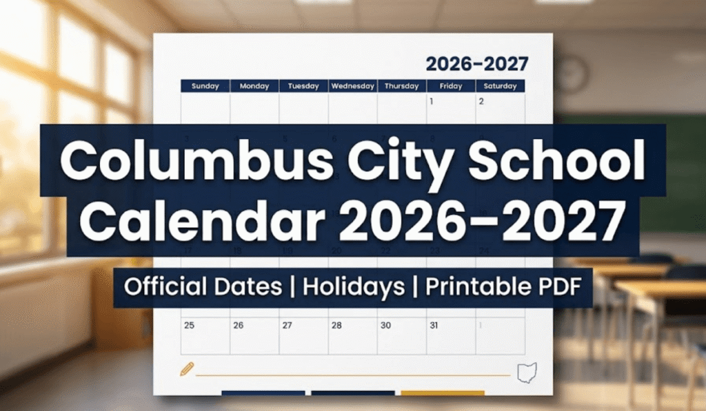 Columbus City School Calendar 2026–2027 | Printable PDF