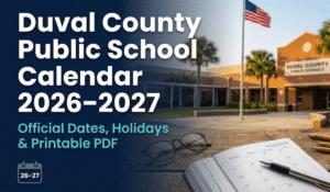 Duval County Public School Calendar 2026-2027 | Printable PDF