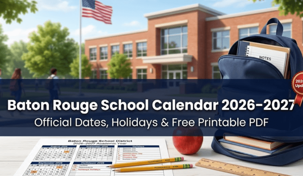 Baton Rouge School Calendar 2026-2027 | Printable PDF