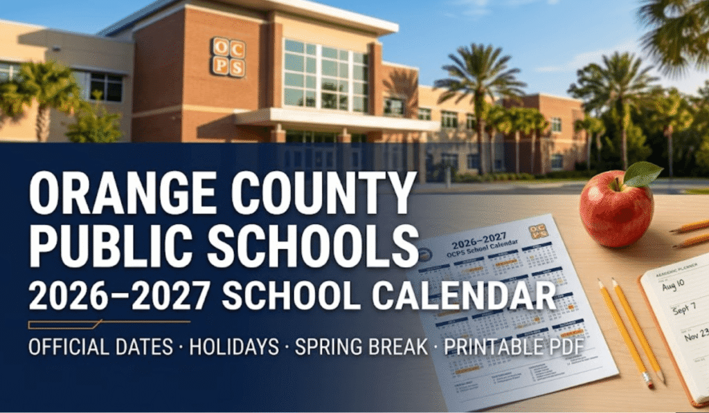 Orange County Public School Calendar 2026-2027 | Printable PDF