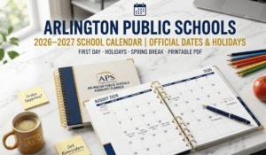 Arlington Public School Calendar 2026-2027 | Printable PDF