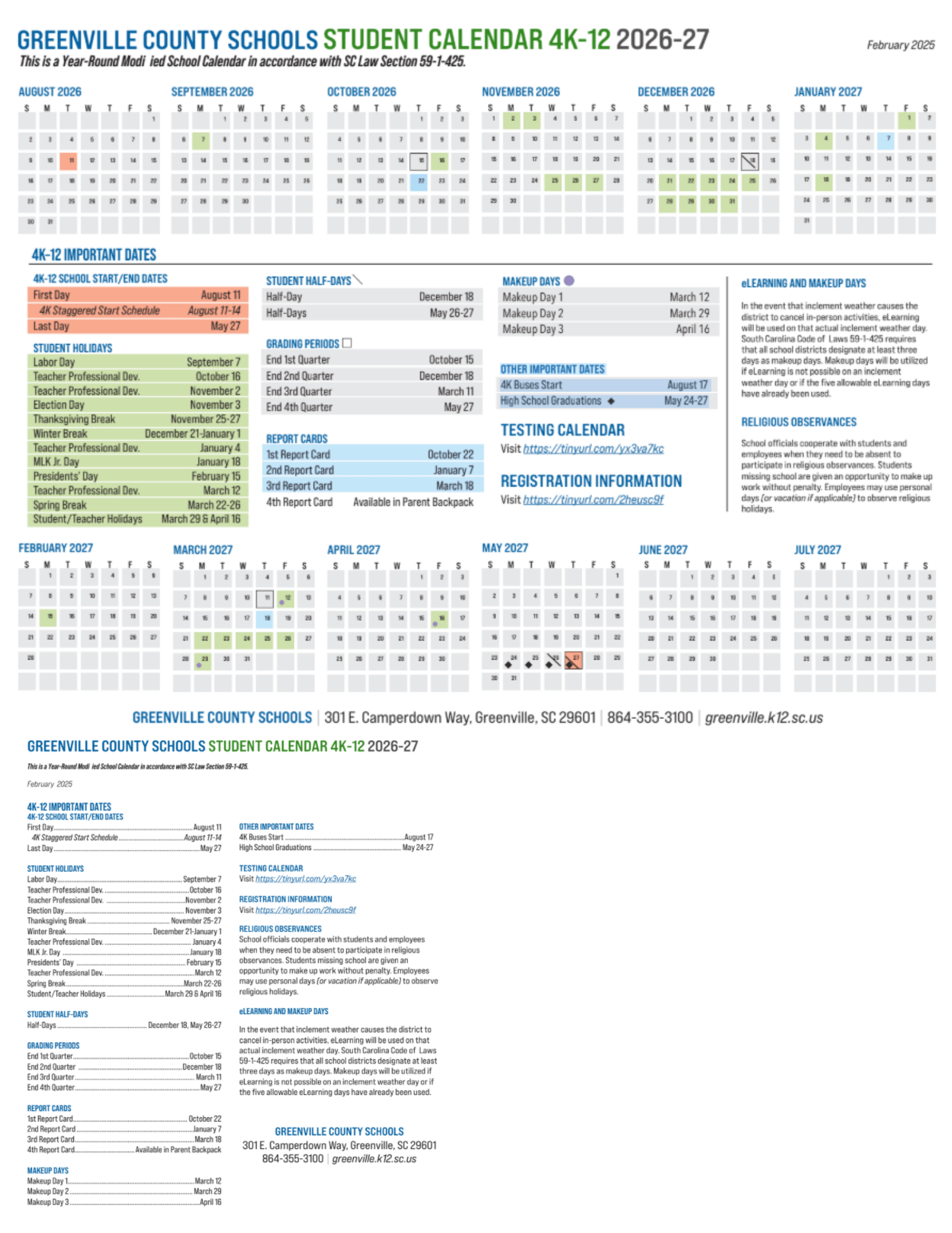Greenville Drive 2027 Schedule Printable