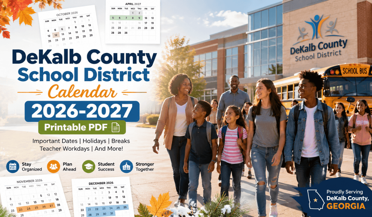 DeKalb County School District Calendar 2026-2027 | Printable PDF