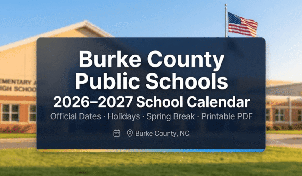 Burke County Public School District Calendar 2026-2027 | Printable PDF