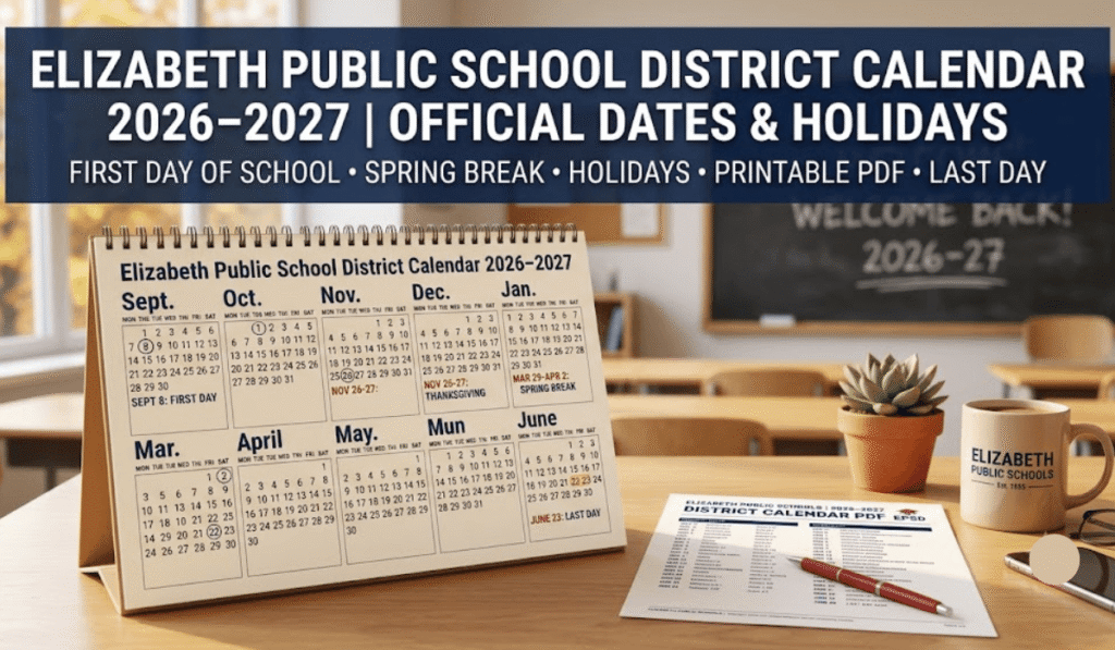 Elizabeth Public School Calendar 2026-2027 | Printable PDF