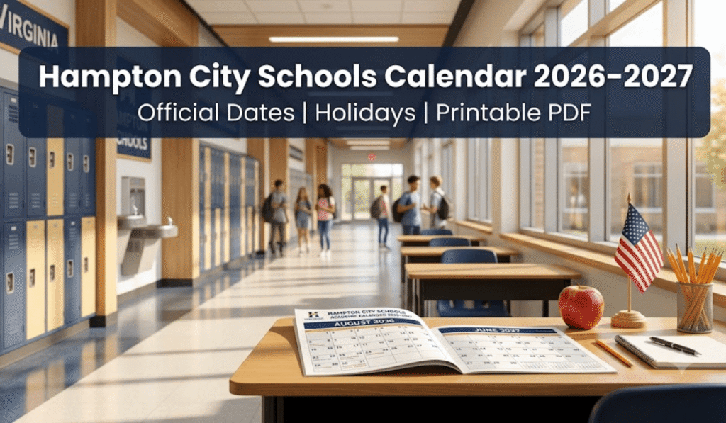 Hampton City Schools Calendar 2026-2027 | Printable PDF
