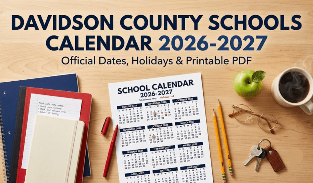 Davidson County Schools Calendar 2026-2027 | Printable PDF