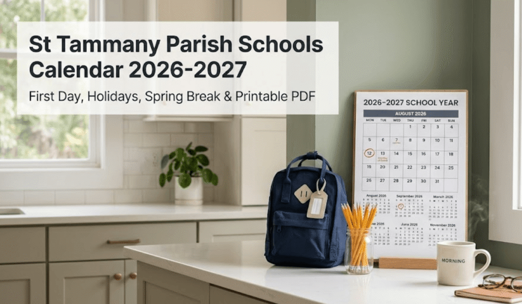 St. Tammany Parish Schools Calendar 2026-2027 | Printable PDF