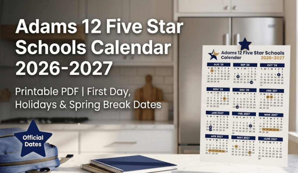 Adams 12 Five Star Schools Calendar 2026-2027 | Printable PDF