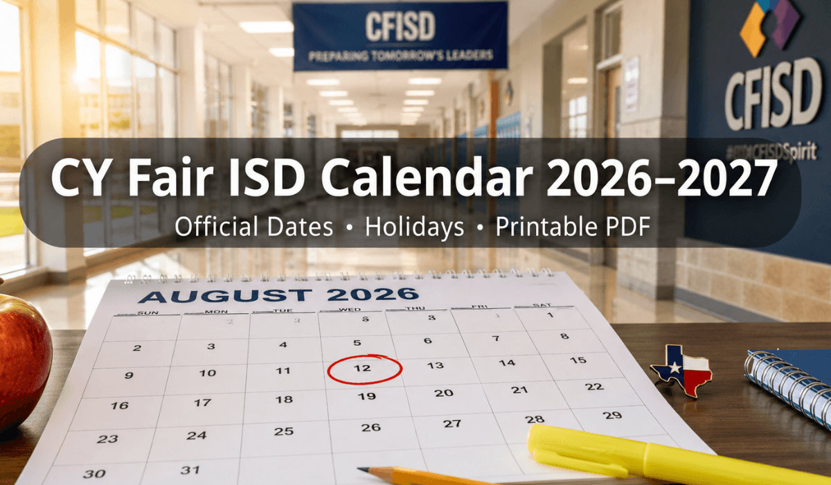 CY Fair ISD Calendar 2026-2027 | Printable PDF