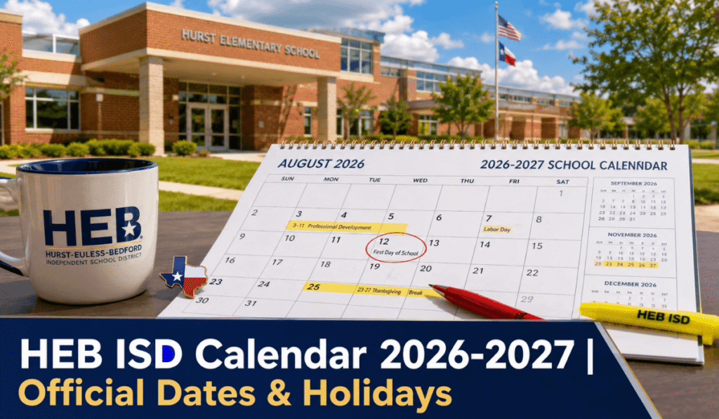 HEB ISD Calendar 2026-2027 | Printable PDF