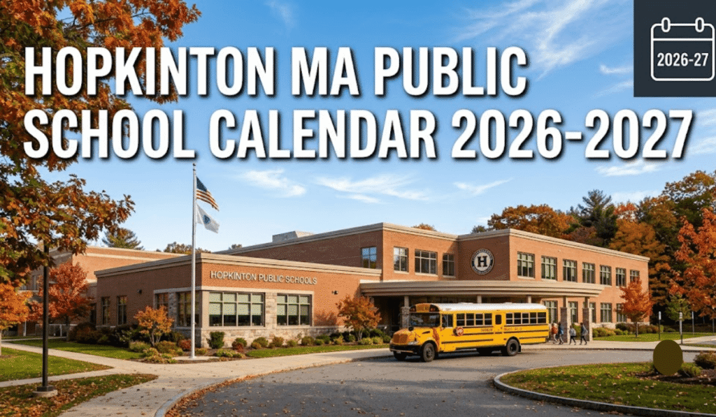 Hopkinton MA Public School Calendar 2026-27 | Printable PDF